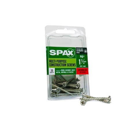 Spax SPAX Multi-Material No. 6 in. X 1-1/2 in. L Phillips/Square Flat Head Serrated Construction Screws 4101010350402